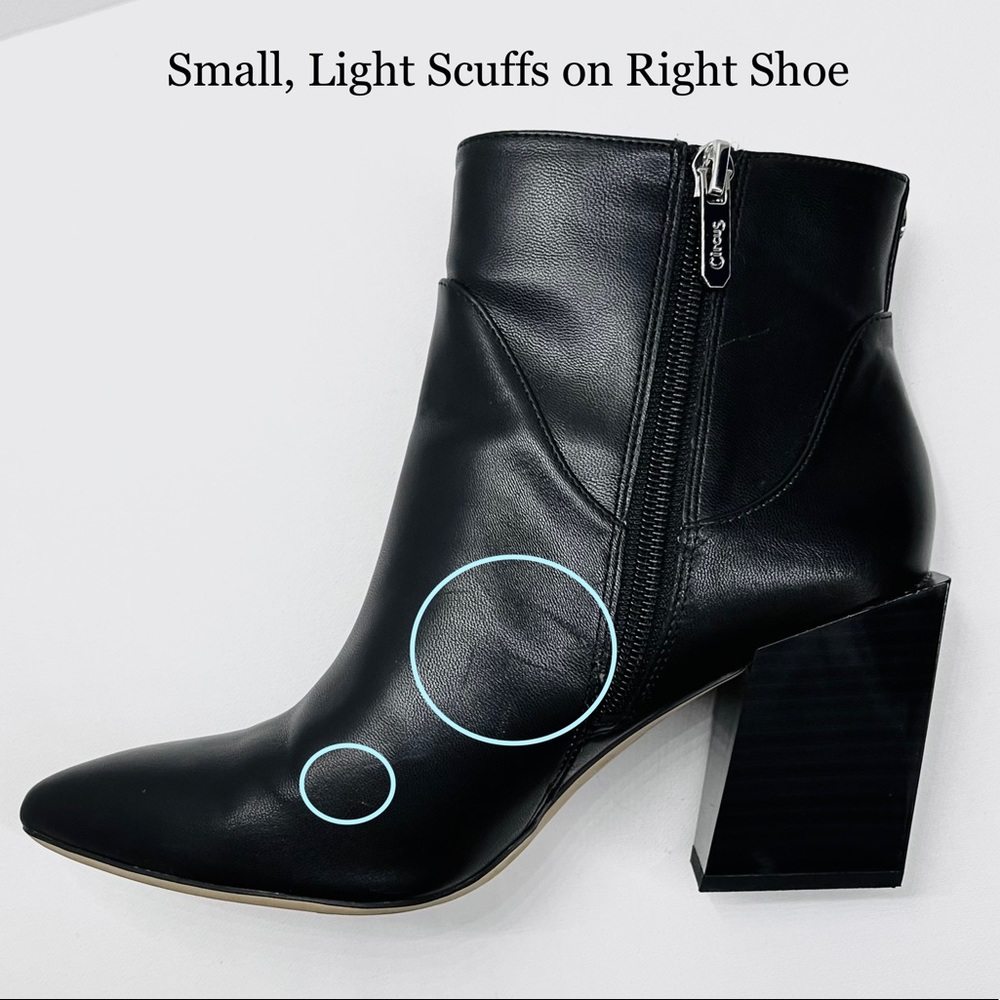 CIRCUS BY SAM EDELMAN — WOMENS ANKLE BOOTS FAUX LEATHER BLOCK HEEL, BLACK, US 7 - Picture 7 of 10